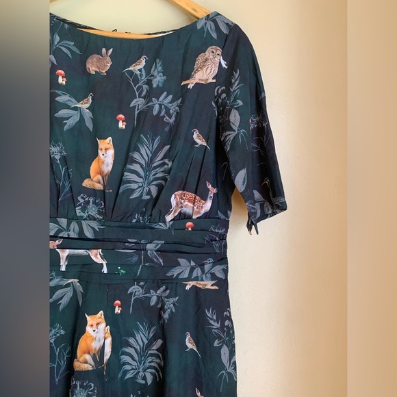 Eshakti wayward fancies animal woodland Print Dress medium - Picture 5 of 10